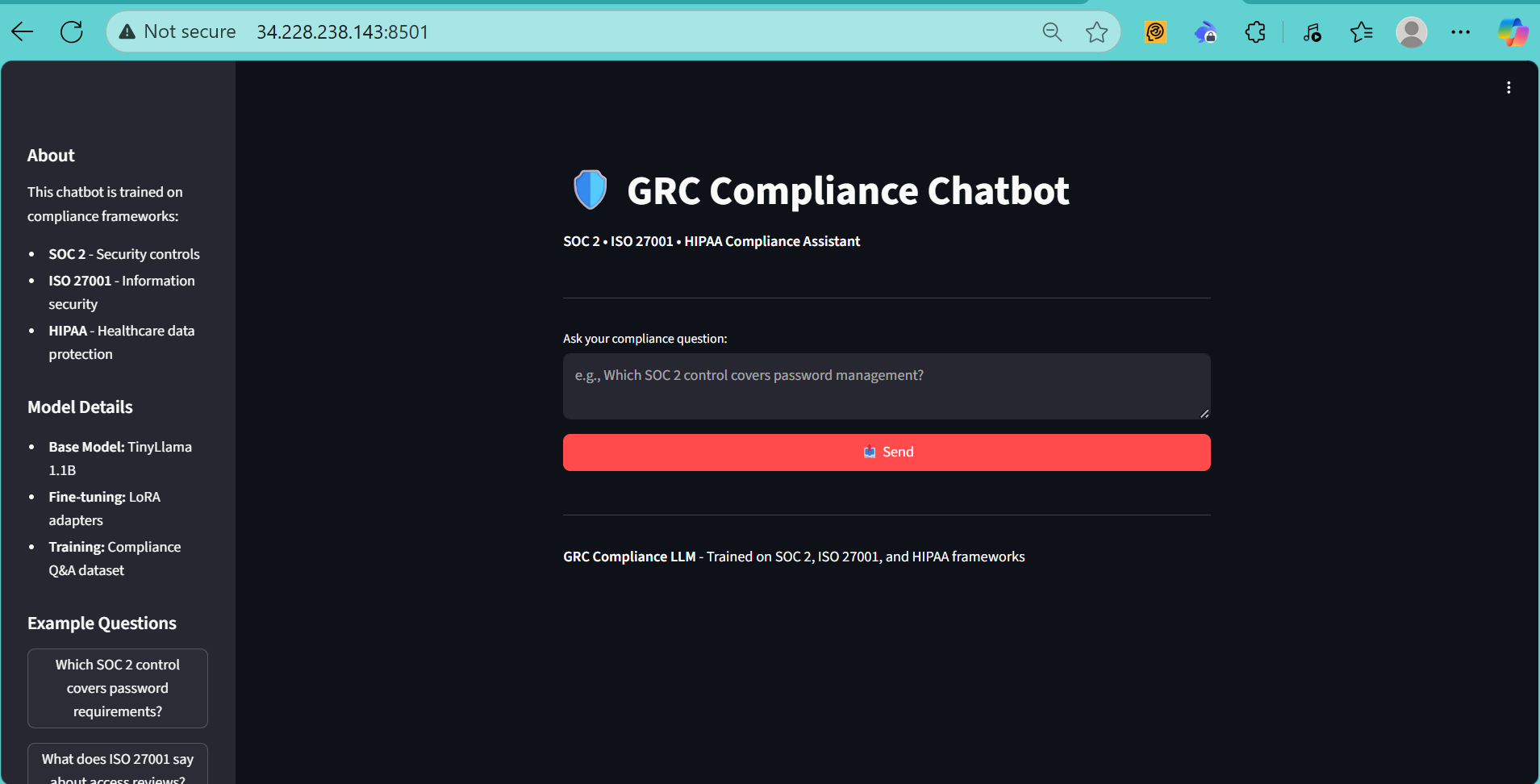 GRC Compliance Chatbot Interface
