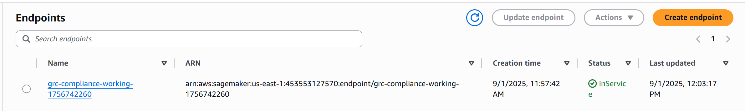AWS SageMaker Endpoint