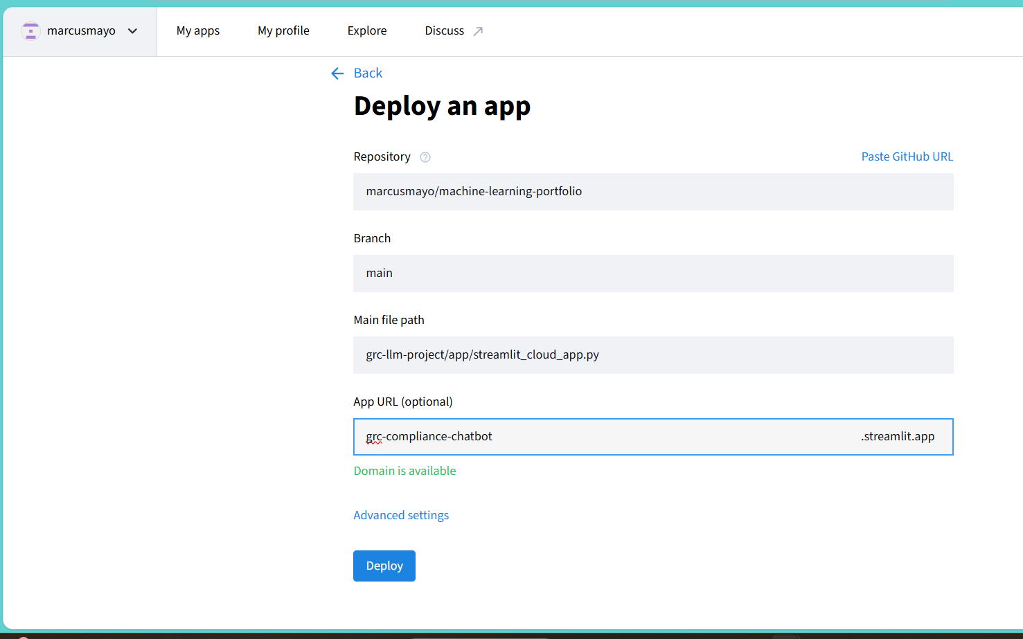 Streamlit Local Deployment